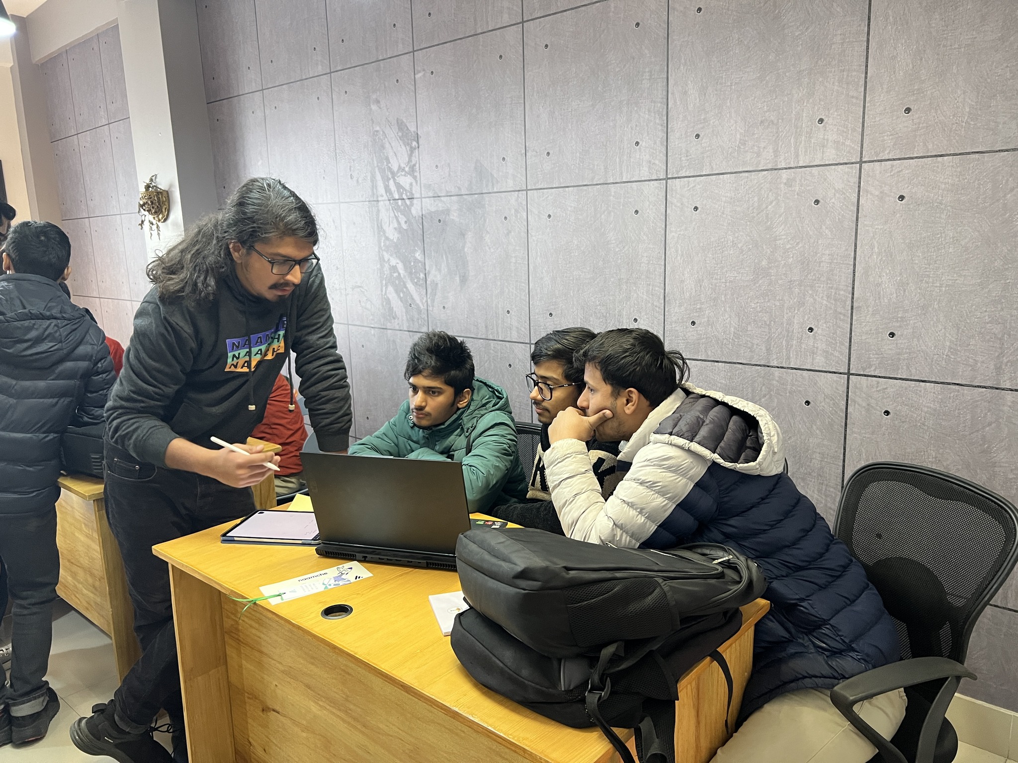 Mentoring students during a workshop